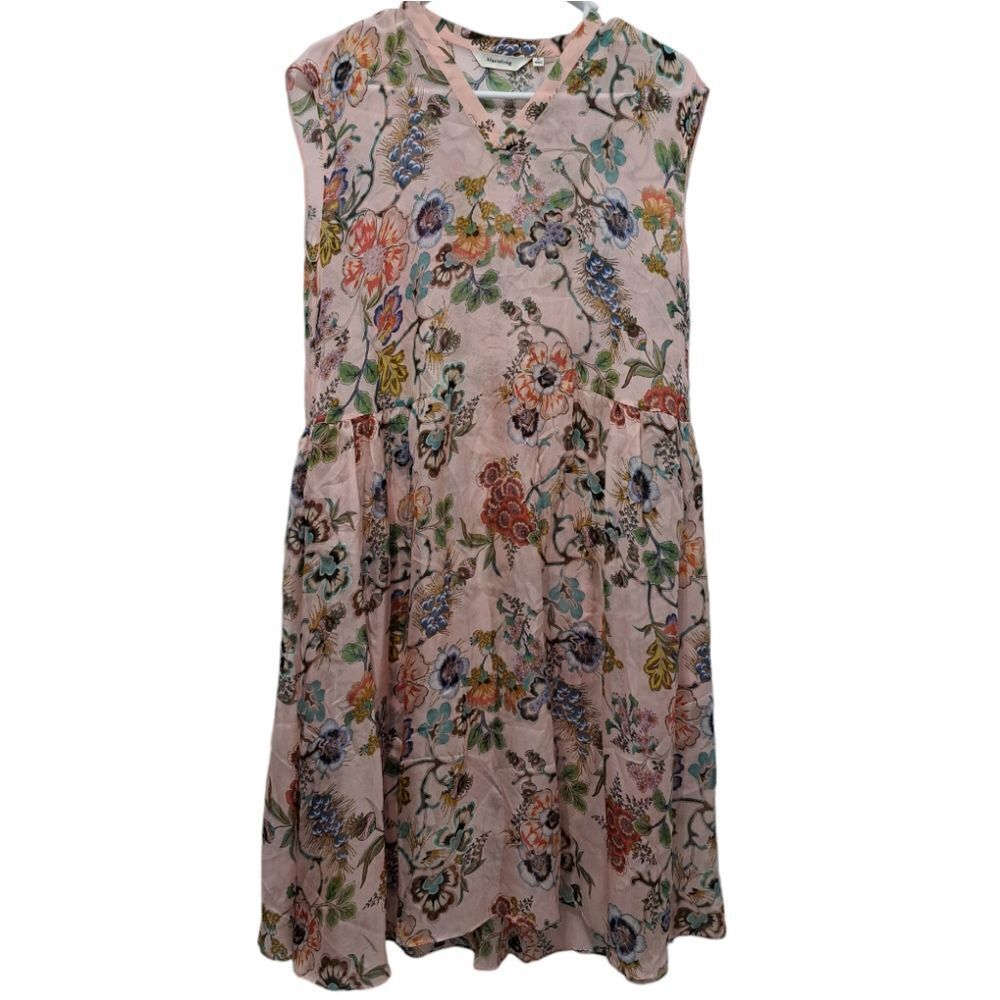 Marisfrolg Floral Print Sleeveless Silk Blend Dress Size 38 Eur Us 8 Multi-Color
